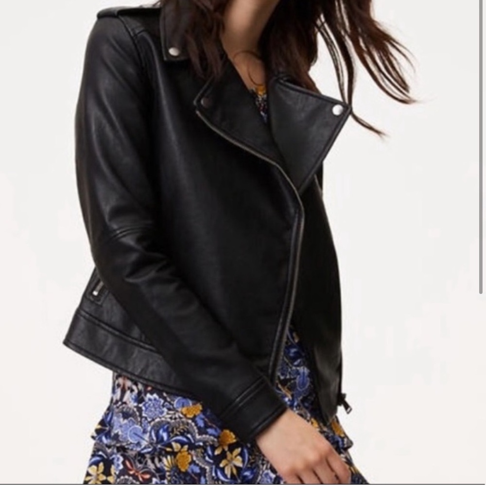 Ann Taylor Loft Faux Leather Jacket | Size: 4 | Color: Black